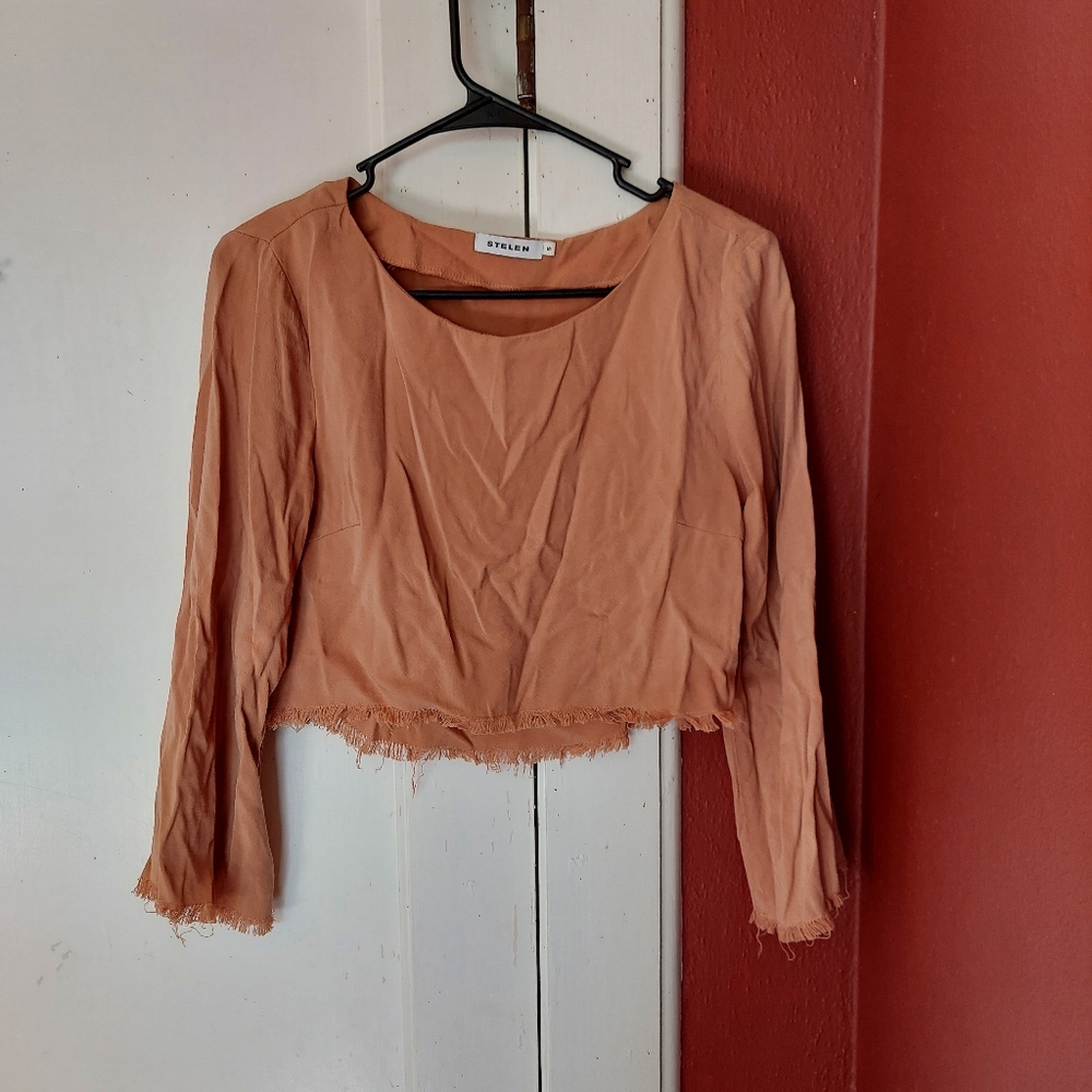 Tan cropped long sleeve